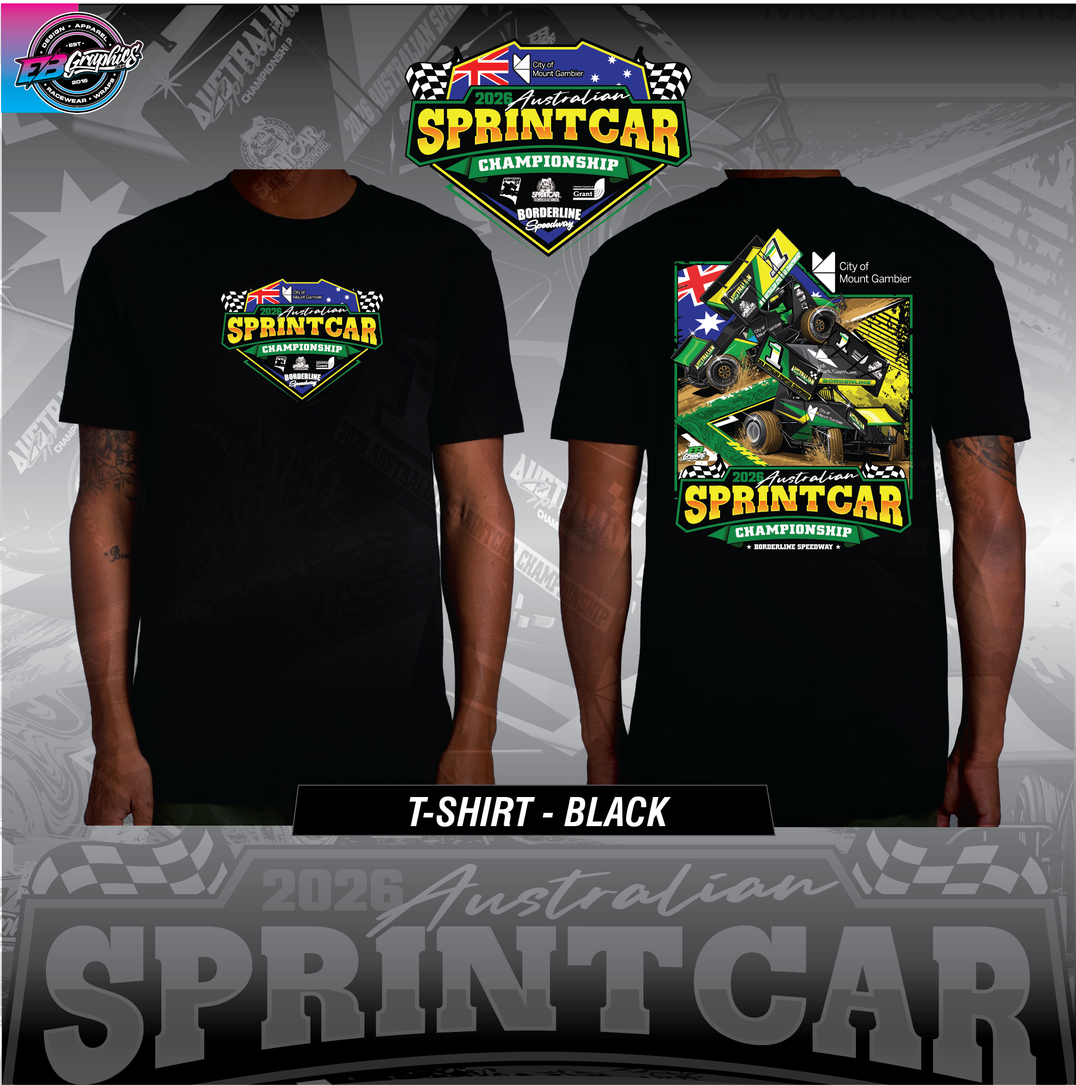 Aust Sprintcar Black Tee