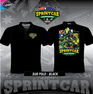 Aust Sprintcar Black Polo