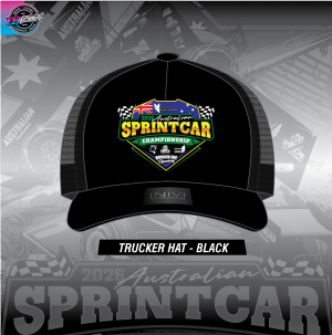 Aust Sprintcar Black Trucker Hat