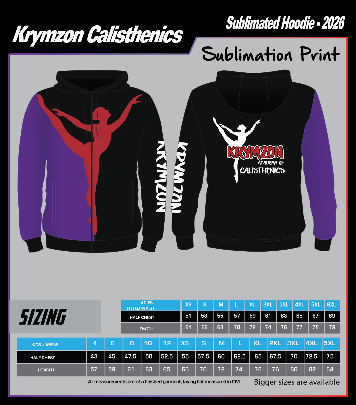 Krymzon Calisthenics Zipper Hoodie